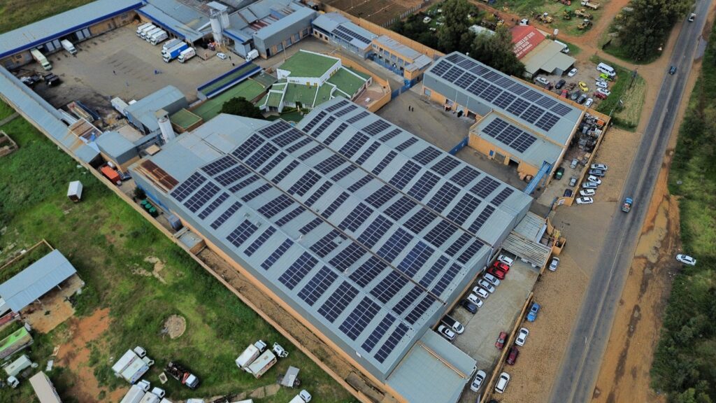 solar panels drone shot