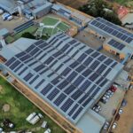 solar panels drone shot